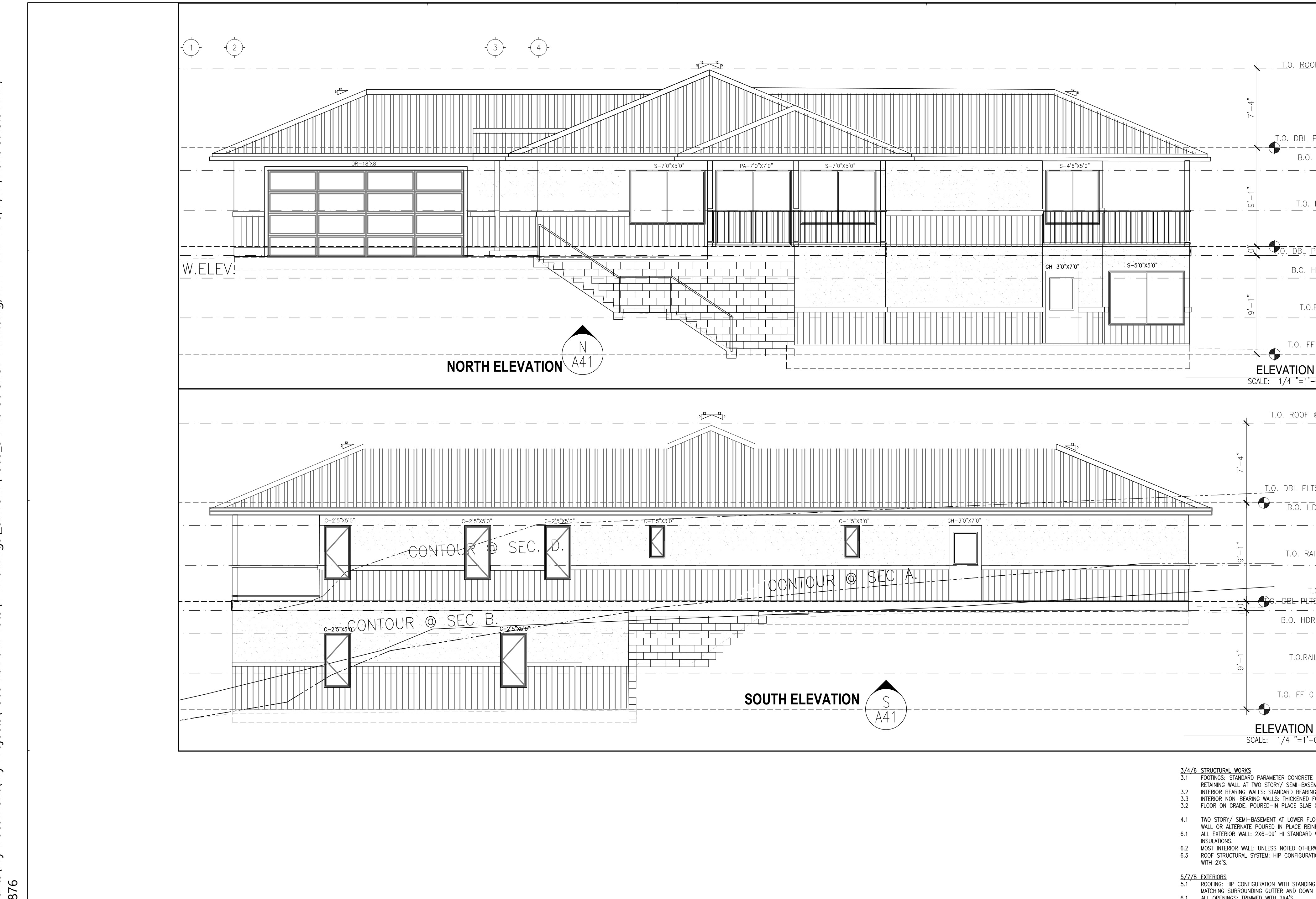 Yamamoto exterior elevations for the Lot 3 home